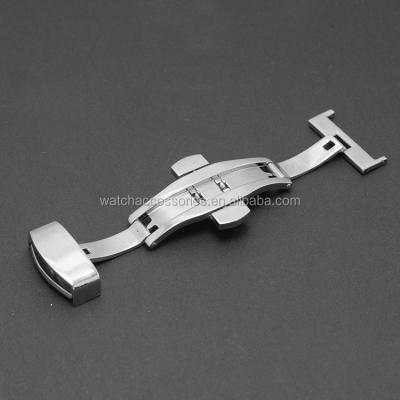 China Wholesale Price Stainless Steel Butterfly Push Button Clasp Custom Watch Buckle Automatic Watch Band Buckle OEM for sale