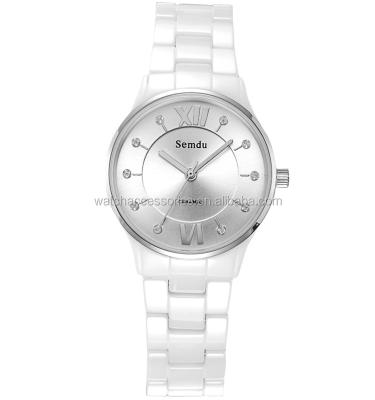 China Alarm Ready To Ship Customized Factory Wholesale Logo Woman Ceramic Wrist Watch for sale