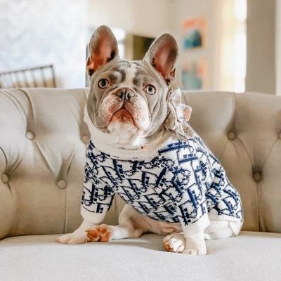 China Stocked Designer Knitted Pet Jumper Sweater Luxury Dog High End Pet Sweaters Custom Designers 2021 Knit Dog Sweaters for sale