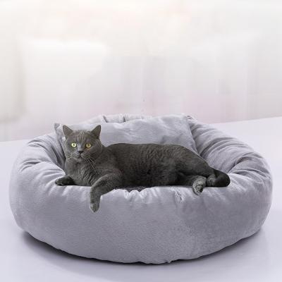 China Round Cat Sleep Bed For Cats Breathable Luxury Pet Bed Washable Wholesale Soft Cute Cat Bed for sale