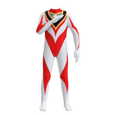 China Polyester Ultrman GAIA Jumpsuit Four Seasons Can Wear Halloween Costume Japanese Anime Cosplay Party Style Siamese Costume for sale