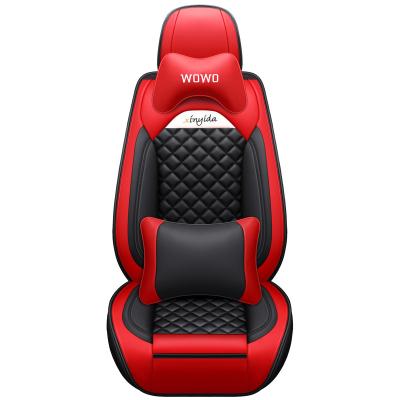 China New Design Breathable Hot Sale Luxury Costom Logo PU Leather 15pcs Sports Universal Car Seat Cover Full Set With Size for sale