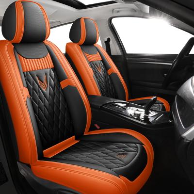 China Hot Sale High Quality Breathable Car Seat ProtectorFull Set Customized Luxury PU Leather Fashion Universal Four Seasons Car Seat Cover for sale