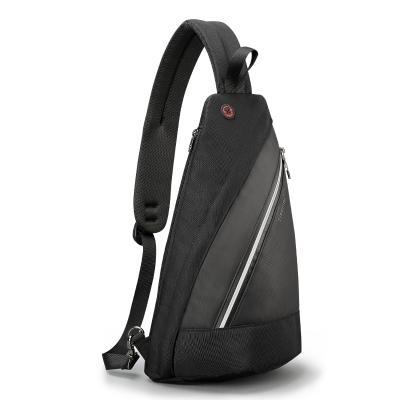 China Wholesale Fashion Waterproof Soft Back Shoulder Rfid Cross Sling Body Bag For Men With Earphone Jack Te koop