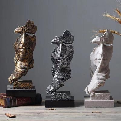 China China Advanced Art Home Decor Don't Speak Listen Don't Look Abstract Figure Sculpture Resin Crafts Decoration for sale