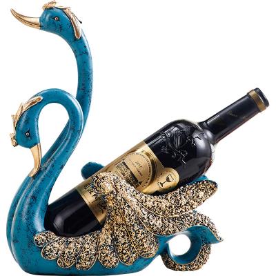 China Wine swan Europe party decoration home decoration sales decorative crafts in sculpture top resin holder for sale