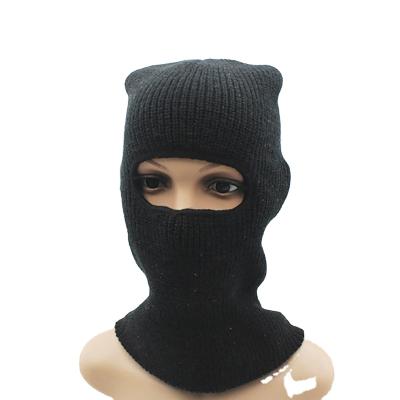 China Custom Acrylic Knitted Men's Sports Face One Comfortable And Flexible Hole Black Neon Halfed Ski Mask Hood Embroidery Logo Balaclavas for sale