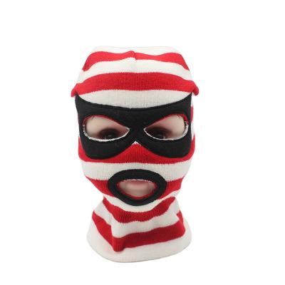 China Children Breathable Winter Full Face Cover Stripe Wonder Characters Ski Mask 3 Holes Lycra Balaclava Face Mask for sale