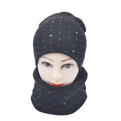 China Factory Sale Middle Sale Knitted Hat Scarf Set Winter Hat Set And Neck Warmer for sale