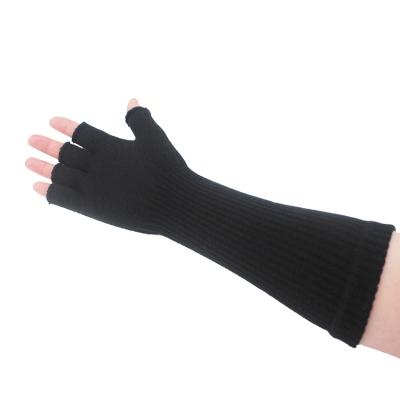 China Long Cuff Ladies Half Finger Single Fingerless Gloves Elastic Magic Gloves Winter Fingerless Gloves for sale