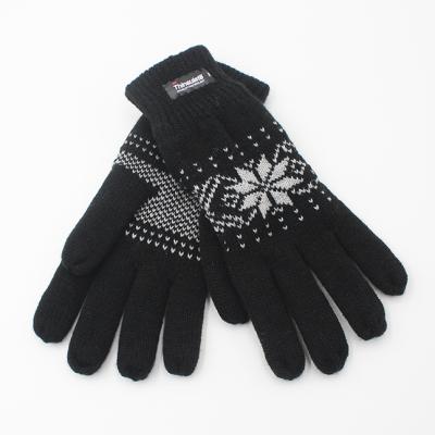 China Adult Men's Comfortable and Flexible 3M Thinsulate Thermal Lined Work Gloves Acrylic Knit Winter Glove Wool Yarn Gloves for sale