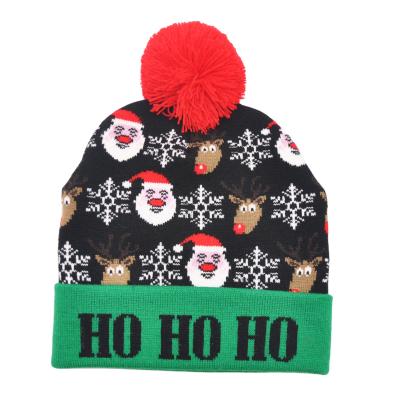 China With Turnup Wool Adult Child Knit Crochet Santa Hat Christmas Colorful Knit Hat Christmas Decoration Supplies Hat for sale