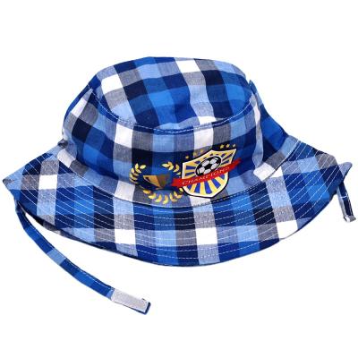 China Different Style Striped 100% Cotton Kids Bucket Hat Baby Sun Hat Boys for sale