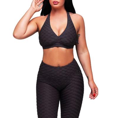 China 2021 High Quality QUICK DRY Women's Seamless Yoga Set Women Fitness Yoga Top Set Workout Bra Solid Seamless Sports Gym Clothing Gaiters for sale