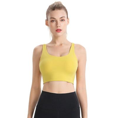 China Breathable Fitness Sports Bra For Women Push Up Wireless Padded Crisscross Strappy Running Tops Gym Training Workout Yoga Underwear Crop for sale