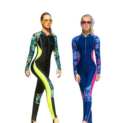 China New 2MM Women's Antibacterial Wetsuit Surf Sunscreen Wetsuit Snorkeling Bottoms Cold-proof Warm One-Piece Suit Long Sleeve Wetsuit Snorkeling Bottoms for sale