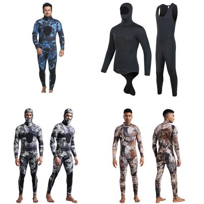 China 3Mm Antibacterial Custom Diving Suit Thickened Neoprene Snorkeling Wetsuit Warm And Wear Resistant Camouflage Fishing Suit Slit Freediving for sale