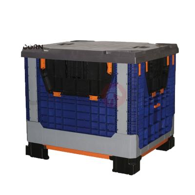 China Large Warehouse Storage System Collapsible Plastic Pallet Box Transportation Packaging Boxes for sale