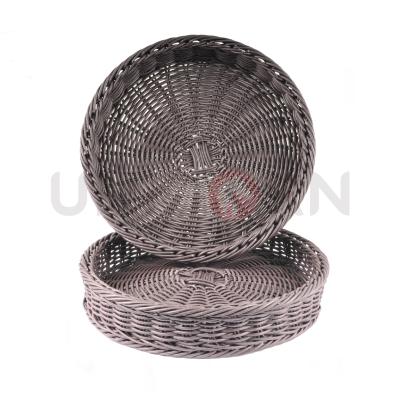 China Viable Snack Rattan Open Storage Basket Fruit Dish Candy Box Wholesale Fruit Basket for sale