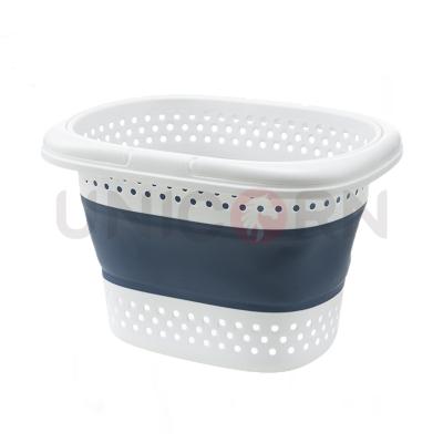 China Minimalist Soft Plastic High Quality Home Use Bag Foldable Laundry Basket Laundry Basket for sale