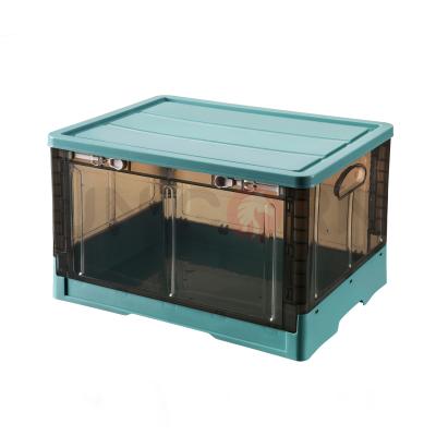 China Viable Home Transparent Storage Box Clothes Storage Box Kids Foldable Toys Boxes With Lid for sale