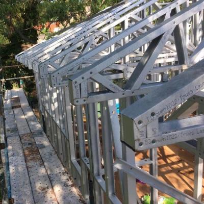 China Residential Construction Light Steel Frame Houses , ISO 3834 Light Gauge Steel House for sale