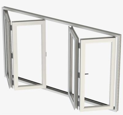 China Exterior Facade Aluminum Alloy Glass Folding Bifold Windows And Doors Exposed Frame for sale