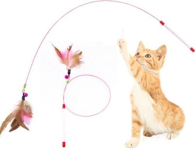 China Sustainable Plastic Eco-friendly Funny Pet Sticks Smart Cat Toy Interactive Cat Treat Toy 360 Degree for sale