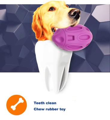 China Sustainable Rugby Eco-Friendly Clean Teeth Chew Dog Toy Pet Toy Rubber Feeder Toy Manufacturer Wholesale Custom Products Natural For Dogs for sale