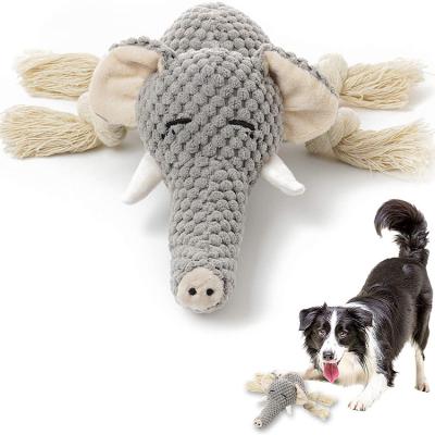 China Amazon Viable Hot Sales Elephant Train Durable Squeaky Interactive Puppy Chew Plush Dog Toys With Crinkle Paper for sale