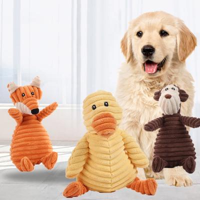 China Viable In Lovely Shape Running Animal Durable Teething Stuffed Interactive Plush Chew Dog Toys for sale