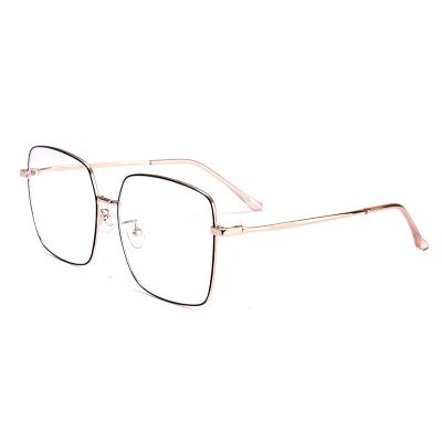 China Unisex Anti-blue Optical Glasses Frame Fashion Metal Frame Light Anti-blue Optical Glasses Big Frame for sale