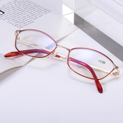 China Other New Eagle Eye Personality Full Frame Reading Metal Round Face Lightweight Anti-blue Glass Female Comfortable Business Design for sale