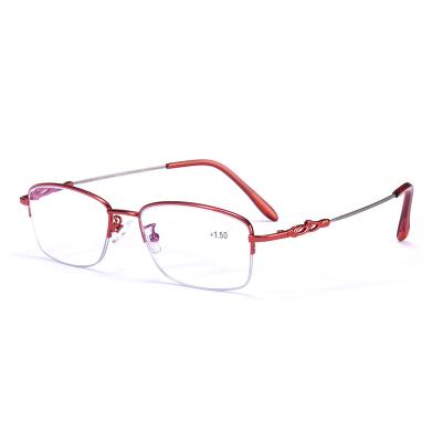 China 2021 New Multifocal Titanium Alloy Women's Reading Glasses Anti-Blue-Ray Reading Glasses for sale