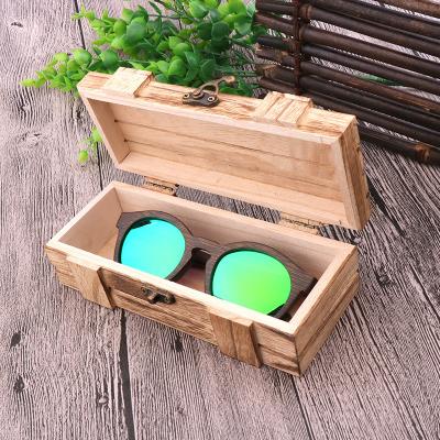 China Convenient Vintage Bamboo Wooden Eyeglasses Box Wholesale Sunglasses Cases Package Fashion Glass Sun Glass Box Custom Accepted for sale