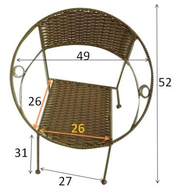 China Modern Wicker Cane Chair Rattan Chair of Cane and Metal Frame for sale