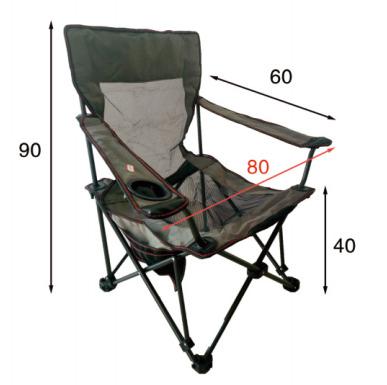 China Modern Outdoor Folding Garden Folding Chairs With Soft Cushions, Heavy Duty Folding Camping Chairs, Fishing Chairs With Cup Armrests And HOL for sale