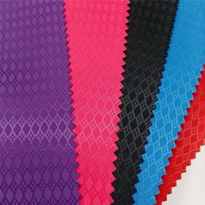 China Double Diamond Jacquard 100% Polyester Tear-resistant Fabric With PVC Coating For Backpacks for sale