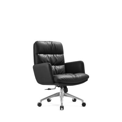 China Boshen Style Adjustable Modern High Quality Office Chair Leather Black (Size) Boos Chair Leather Office for sale