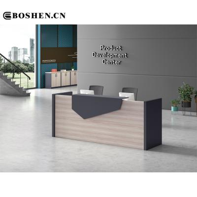 China Boshen Multifunctional Hot Sale Modern Front Led Round White Reception Desk for sale