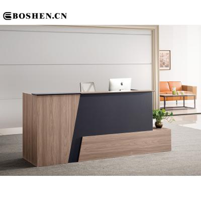 China Boshen Design Office Furniture Front Luxury Multifunctional High Quality Modern Reception Desk White For Living Room for sale