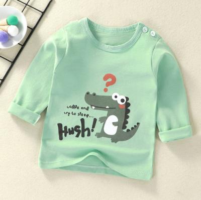 China Cotton Thermal Children's T-shirt Top Spring And Autumn Infant Cartoon Boys And Girls Long Sleeves for sale