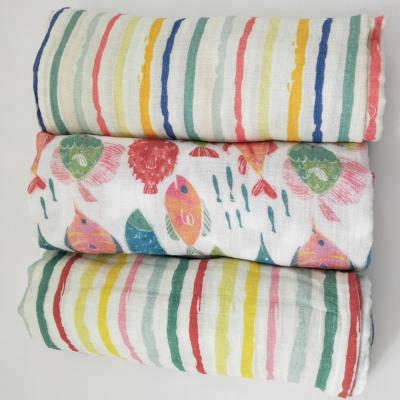 China Custom briantex 3pcs/4pcs/6pcs HOT Print Muslin Blanket Wrap Baby Blanket Cotton Fabric Muslin Wrap Blanket for sale