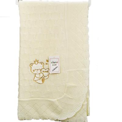 China Wholesale Price PORTABLE Baby Shawl 100% Custom Knitted Acrylic Double Layer Baby Shawls and Blankets for sale