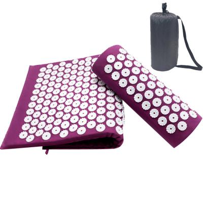 China Muscle Relaxation Massager Cushion Yoga Mat Needle Pillow With Bag 3pcs Set To Relieve Stress Back Body Pain Spike Mat Acupuncture Needle Yoga Mat for sale