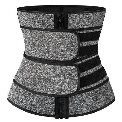 China Hot Sale Durable Compression Adjustable Sauna Sweat Belt Women Workout Belt Double Neoprene Waist Trainer for sale