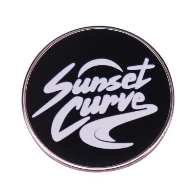 China Curve Logo Metal Garage Rock Band Sunset Julie Badge And The Ghosts Funny Pin Tv Show Badge Jewelry for sale