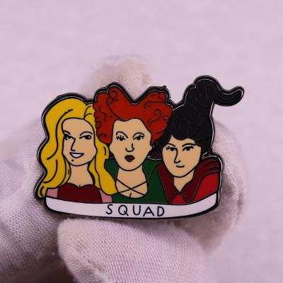 China Metal Three Sisters Witch Enamel Pin Jewelry Accessories for sale