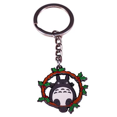 China My Neighbor Totoro's Key Chain Handsome Cherry Wreath Keyring Ghibli Anime Metal Fans Kawaii Decor for sale