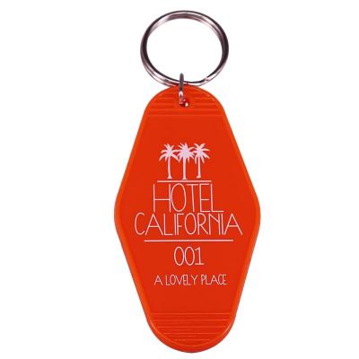 China Metal A Beautiful Place California Hotel Key Fob The Eagles Classic Song Key Chain West Coast Perfect Cool Vibe Eye-catching Props for sale